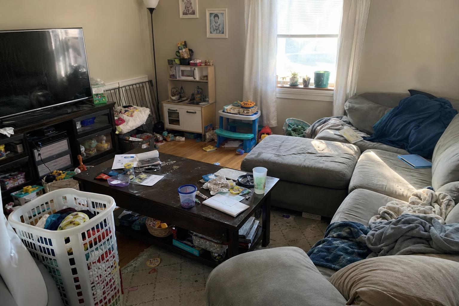 home before HappySpark cleaning